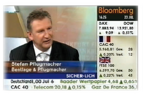 Stefan Pflugmacher als Finanzexperte im Interview bei BLOOMBERG TV